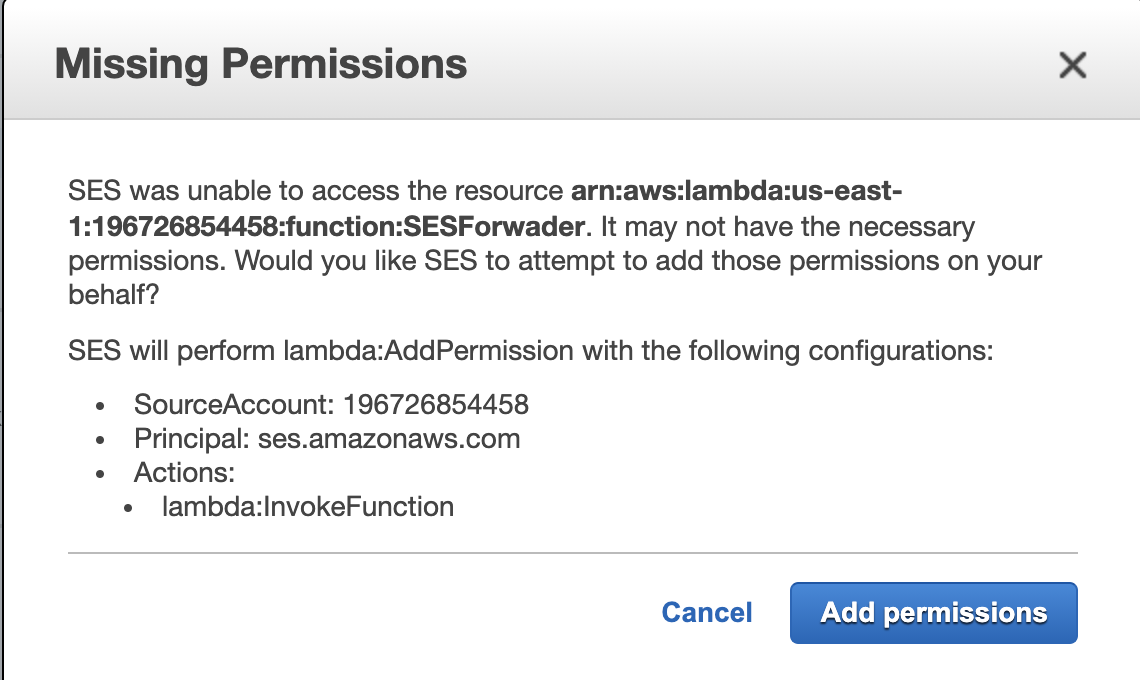 Create the missing permissions